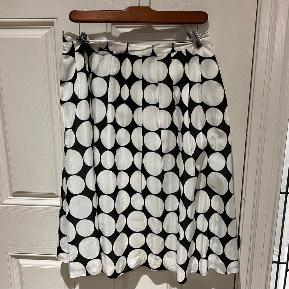 Pleated Polka Dot Skirt w/Pockets